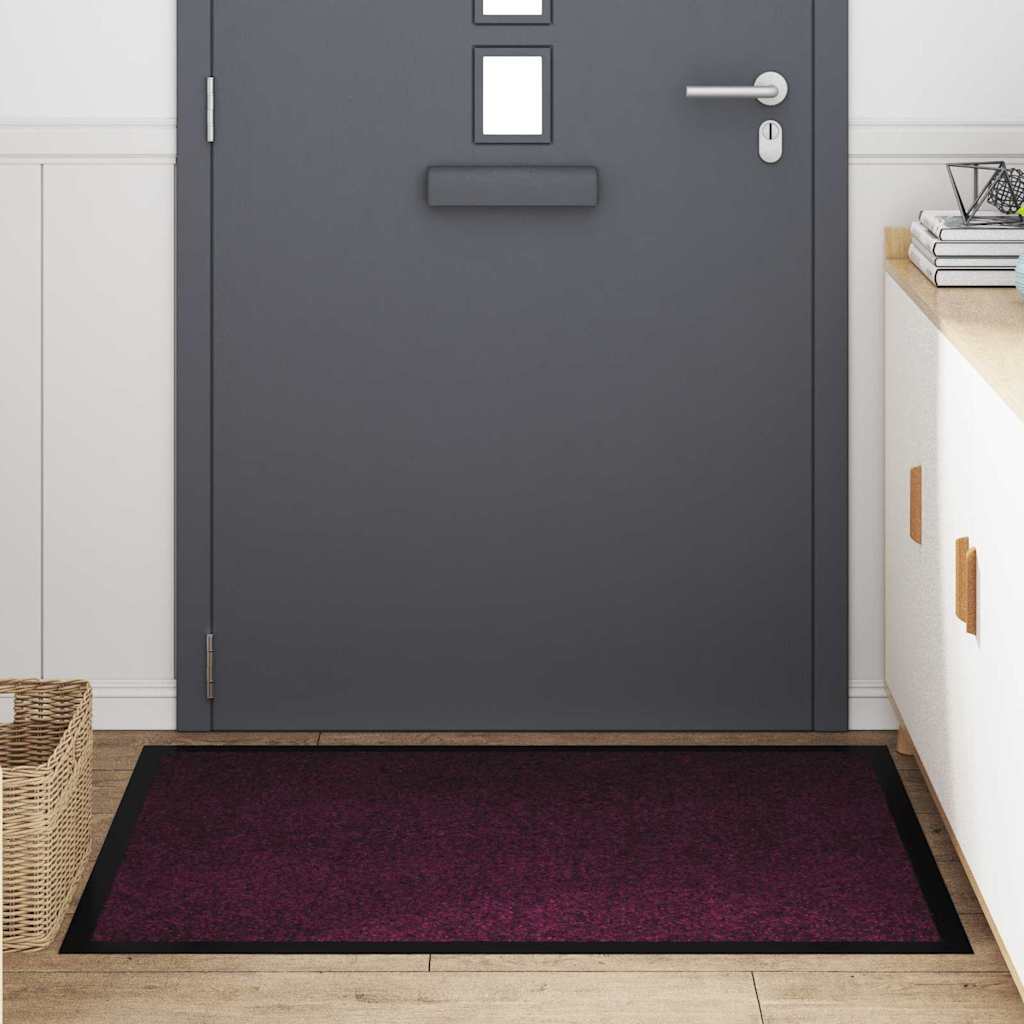 vidaXL Deurmat Bordeauxrood 80 x 120 cm Teddy Stof