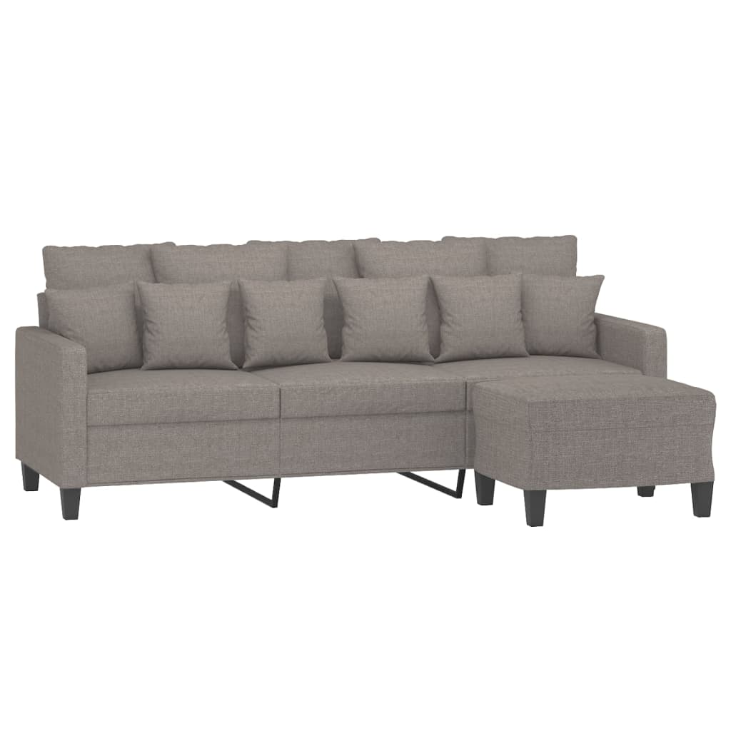 vidaXL Driezitsbank met voetenbank 180 cm stof taupe