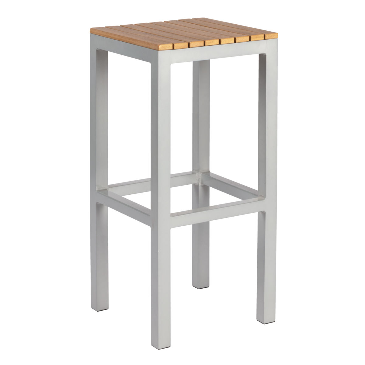 PULSIVA Barkruk voor buiten Resistance; 35x35x75 cm (BxDxH); zitting bruin, frame grijs; 2 stuk / verpakking