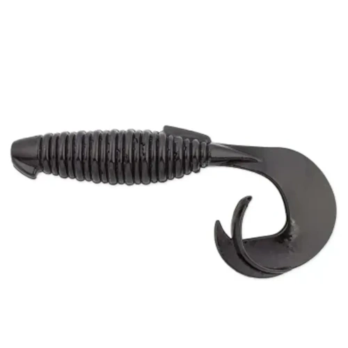 Keitech Flapper Grub 4 (10 cm) Softbait - 8 stuks Black 001S