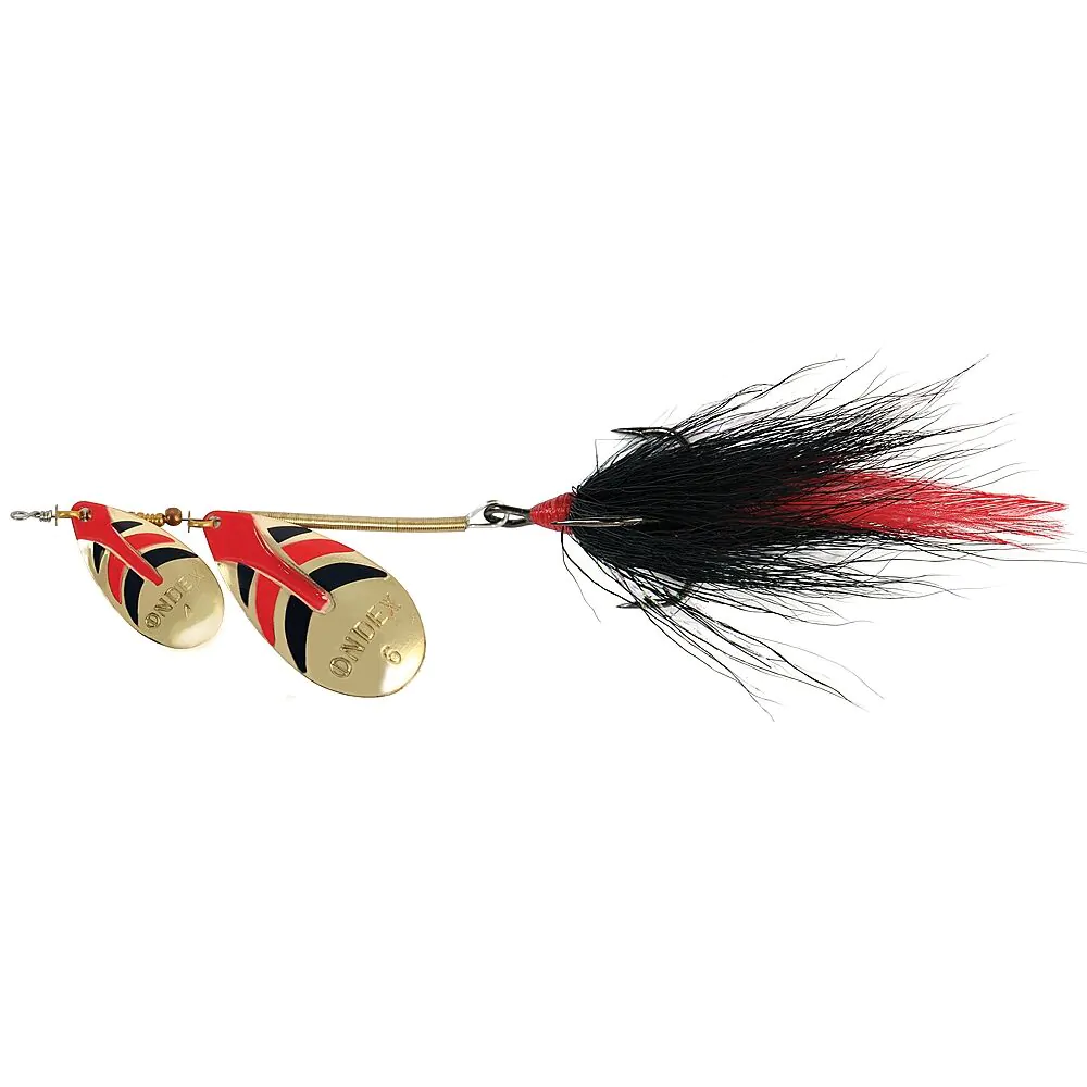 Ondex Buck Tandem spinner 4/6 – 11,5 gram met dubbele bladen Gold/Décoré