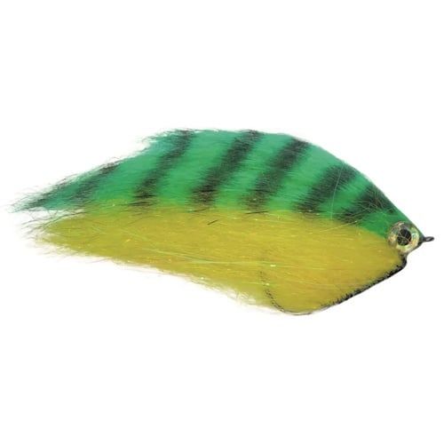 Predox Weedless Pike Fly - weedless streamer met offsethaak 5/0 voor roofvissen Yellow Perch