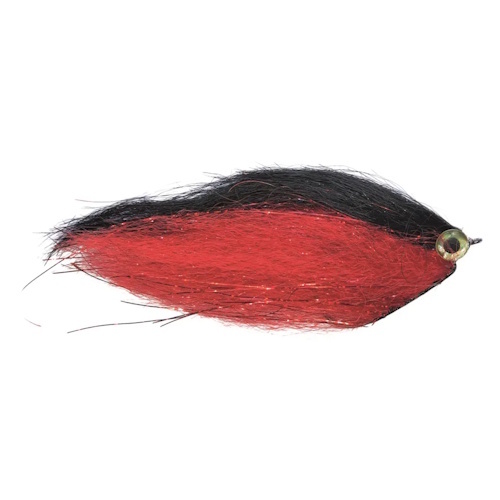 Predox Weedless Pike Fly - weedless streamer met offsethaak 5/0 voor roofvissen Red & Black