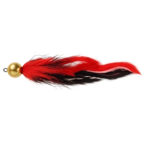 Predox Monstertails 21 g - langzaam zinkende snoekstreamer met veren en scherpe dreg Red/Black