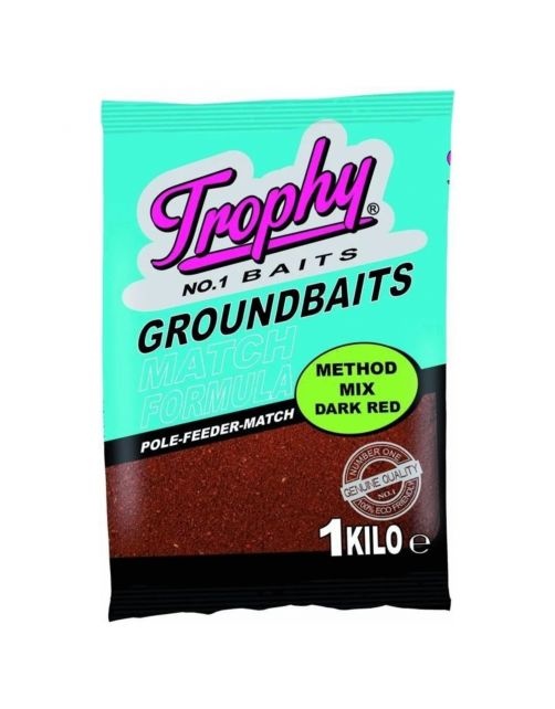 Trophy Baits Method Mix Fish Meal 1KG - hoogwaardige method feeder mix met vismeel en krill Brown/Black