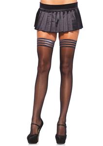 Leg Avenue Sheer Stay Up With Striped Top