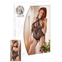 Mandy mystery Line Naadloze Body Met Open Kruis - Zwart