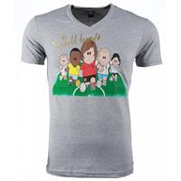 Mascherano T-shirt - Football Legends Print - Grijs