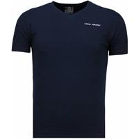 Local Fanatic Basic Exclusieve V Neck - T-Shirt - Blauw