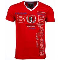 David Mello Italiaanse T-shirt - Korte Mouwen Heren - Borduur Automobile Club - Rood