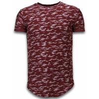 John H Fashionable Camouflage T-shirt - Long Fit Shirt Army Pattern - Bordeaux