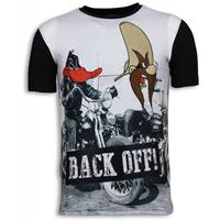 Local Fanatic Back Off - Digital Rhinestone T-shirt - Zwart