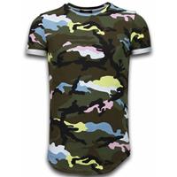 Uniplay Known Camouflage T-shirt - Long Fit Shirt Army - Pink