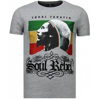 Local Fanatic Soul Rebel Bob - Rhinestone T-shirt - Grijs