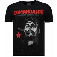 Local Fanatic Che Guevara Comandante - Rhinestone T-shirt - Zwart