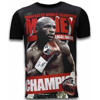 Local Fanatic Money Champion - Digital Rhinestone T-shirt - Zwart