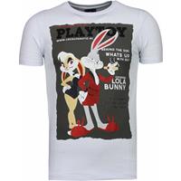 Local Fanatic T-shirt Korte Mouw Playtoy Bunny - Rhinestone T-shirt