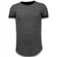 John H 3D Encrypted T-shirt - Long Fit Shirt Zipped - Grijs