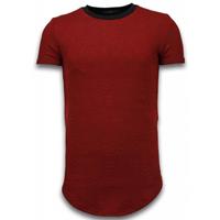 John H 3D Encrypted T-shirt - Long Fit Shirt Zipped - Rood