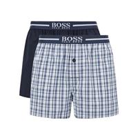 Hugo Boss 2-pack pyjama boxershorts Blauw / Ruit