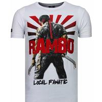 Local Fanatic Rambo Shine - Rhinestone T-shirt - Wit
