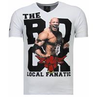 Local Fanatic The Rock - Rhinestone T-shirt - Wit