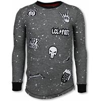 Local Fanatic Longfit Embroidery - Sweater Patches - Rockstar - Zwart