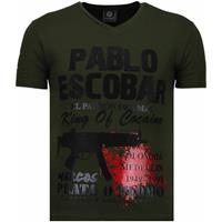 Local Fanatic Pablo Escobar Narcos - Rhinestone T-shirt - Groen