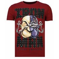 Local Fanatic Iron Man Popeye - Rhinestone T-shirt - Bordeaux
