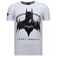 Local Fanatic Badman - Rhinestone T-shirt - Wit