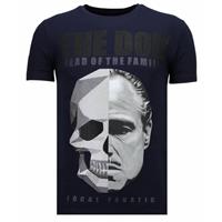 Local Fanatic The Don Skull - Rhinestone T-shirt - Navy