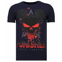 Local Fanatic Punisher Mickey - Rhinestone T-shirt - Navy