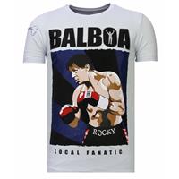Local Fanatic Balboa - Rhinestone T-shirt - Wit