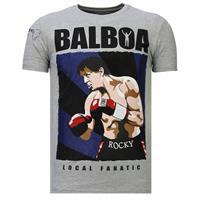 Local Fanatic Balboa - Rhinestone T-shirt - Grijs