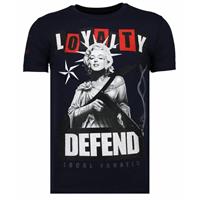 Local Fanatic Loyalty Marilyn - Rhinestone T-shirt - Navy