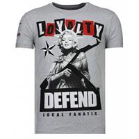 Local Fanatic Loyalty Marilyn - Rhinestone T-shirt - Grijs