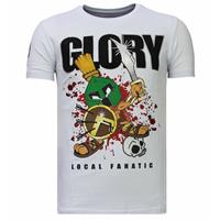 Local Fanatic Glory Martial - Rhinestone T-shirt - Wit