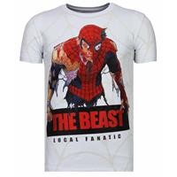 Local Fanatic The Beast Spider - Rhinestone T-shirt - Wit