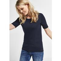 Cecil T-Shirt "Lena", Halbarm, unifarben, reine Baumwolle, für Damen, 10128 DEEP BLUE