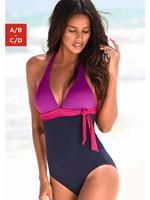 s.Oliver RED LABEL Beachwear Badpak in colourblocking-look met een modellerend effect