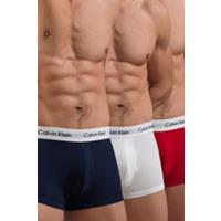 Calvin Klein 3-pack Low Rise Trunk Boxershorts Wit / Blauw / Rood