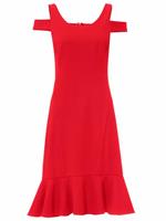 RICK CARDONA Damen Designer-Etuikleid Rot