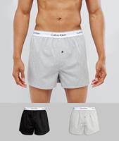 Calvin Klein Basic 2-pack Low Rise Slim-Fit Boxershorts Zwart / Grijs