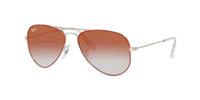 Ray-Ban Junior Ray Ban Aviator junior Uniseks Sunglasses Gläser: Rood, Frame: Zilver - RJ9506S 274/V0 50-13