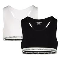 Calvin Klein Bustier, 2er-Pack, uni, für Mädchen, weiß/schwarz