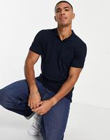 Jack & Jones - Essentials - Slim-fit piqué poloshirt met logo in marineblauw - Blazer in marineblauw