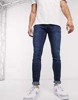 Jack & Jones Skinny-fit jeans met middenblauwe wassing-Zwart