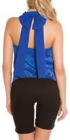 Cosmodacollection Sexy Neck Top 2 layer with bow Royalblue