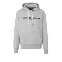 Tommy Hilfiger Hoodie met geborduurd vlaglogo in gemêleerd grijs