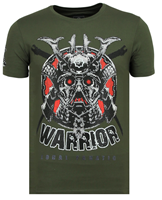 Local Fanatic Savage Samurai - Print T shirt Heren - 6327G - Groen